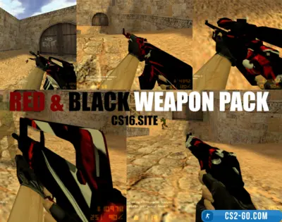 “Red & Black” weapon model pack for CS 1.6