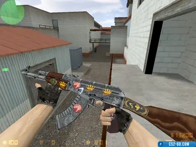 The AK-47 "Cartel with Stickers" model for CS 1.6