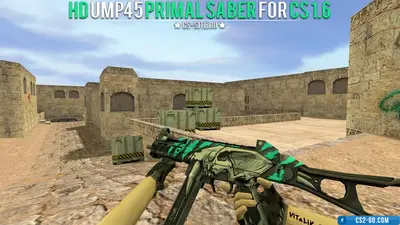 HD UMP45 “Primal Saber” model with inspection animation for CS 1.6