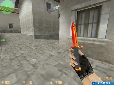 The bayonet knife “Red Chrome” model for CS 1.6